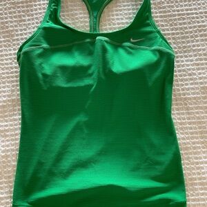 Nike Women's Vibrant Green Razorback Tank - Built in Bra